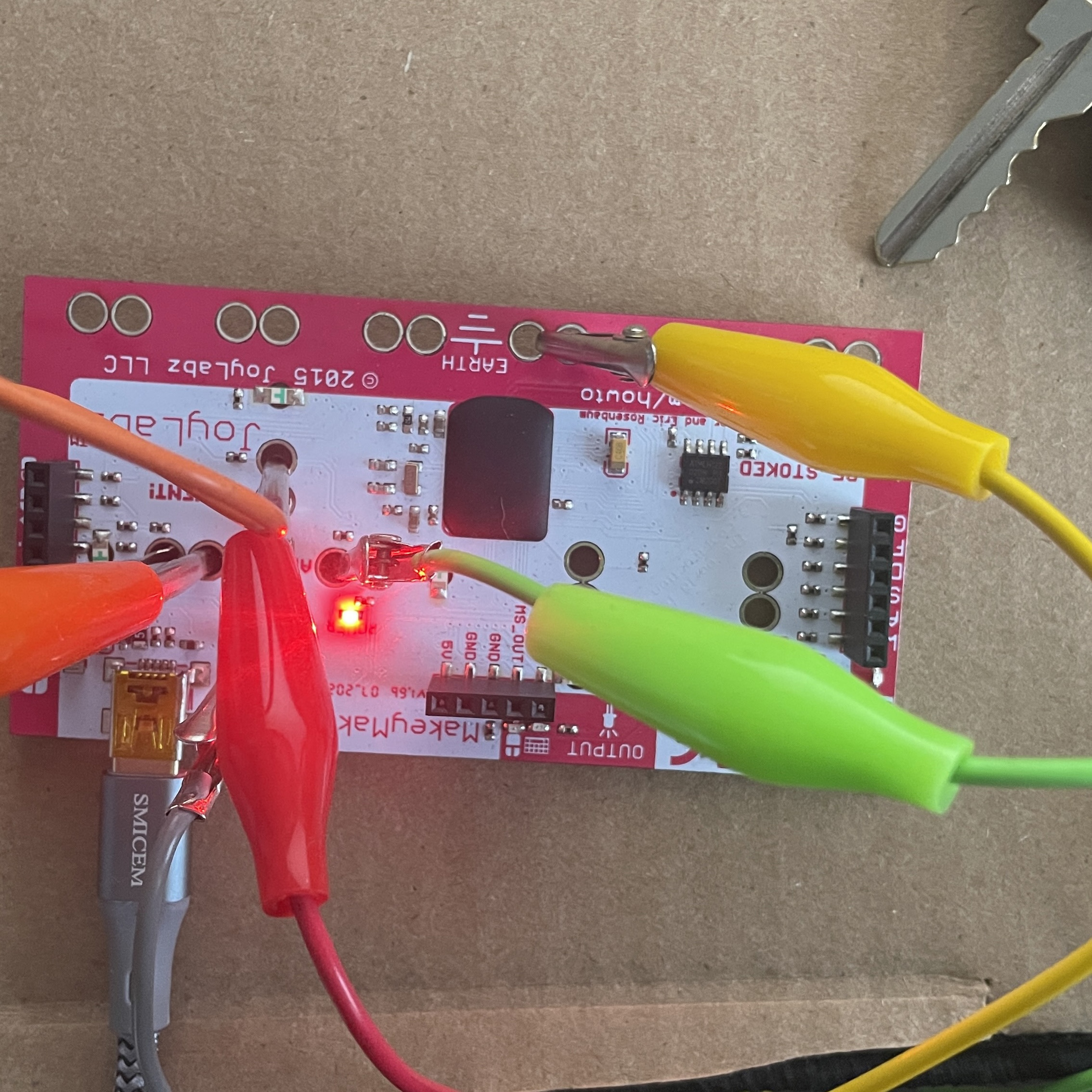 Makey-Makey board used with Protopie app
