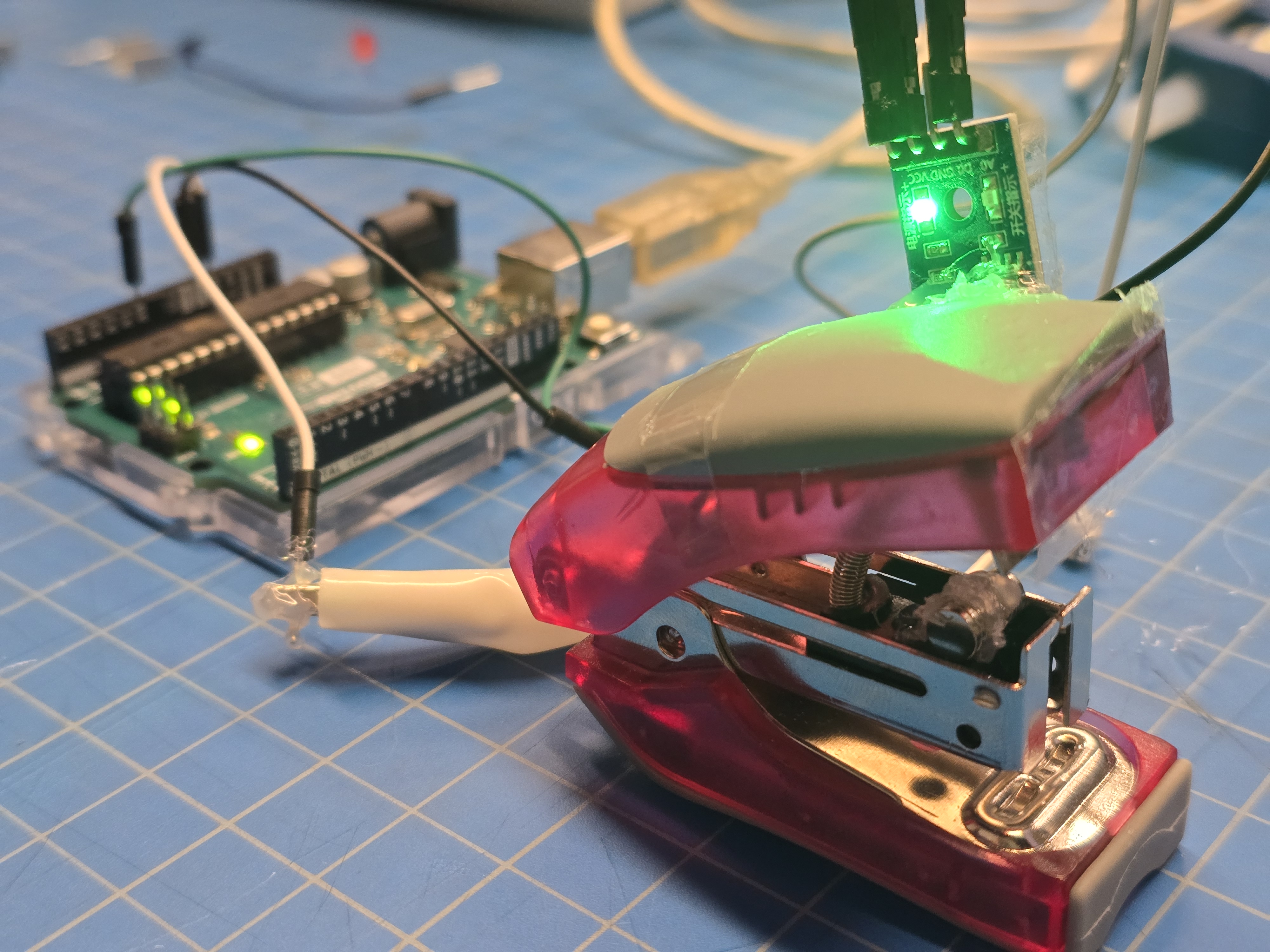 Final setup of the Staple Monitor prototype showing overall assembly